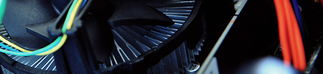 A fan inside a computer